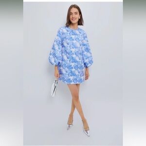 Tuckernuck. HYACINTH HOUSE
Pale Blue Jacquard Janie Mini Dress. Size Small.